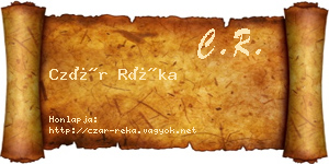 Czár Réka névjegykártya